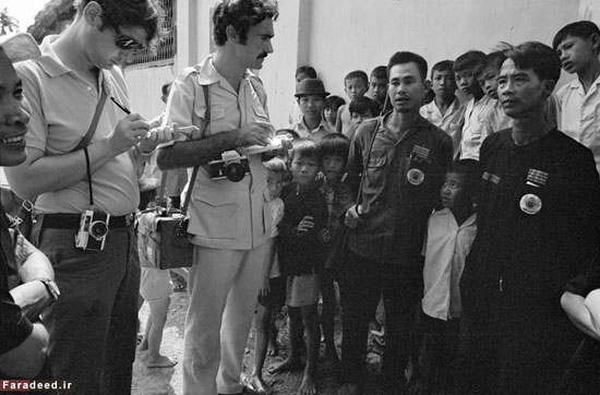 خبرنگاران خارجی در منطقه "تای لانگ" در ویتنام جنوبی. سال 1973