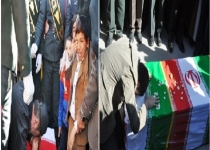 گریه کودکان شهید بر سر تابوت پدر/پیکر مطهر شهید علی حسن بخردان در یاسوج تشییع شد +تصاویر