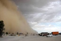 سرعت توفان در زاهدان به 70 کیلومتر در ساعت رسید