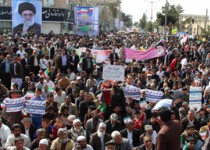 راهپیمایی پرشور مردم شیعه و سنی در شهرستان زاهدان از نگاه دوربین