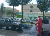 ادامه عملیات ضدعفونی و گندزدایی معابر شهری زاهدان