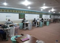 جهاد بانوان بسیجی زاهدان در مقابله با کرونا با راه اندازی کارگاه تولید ماسک