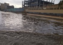 آبگرفتگی شدید در خیابان معلم