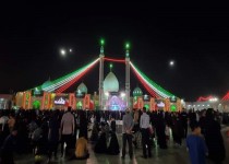 اهتزاز پرچم ایران روی گنبد مسجد مقدس جمکران